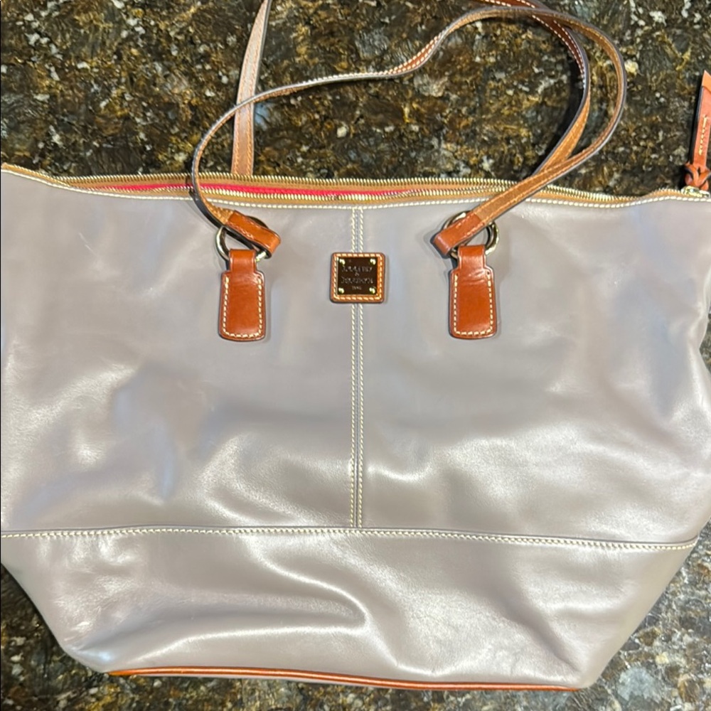Dooney & Bourke Gray Leather Tote Bag